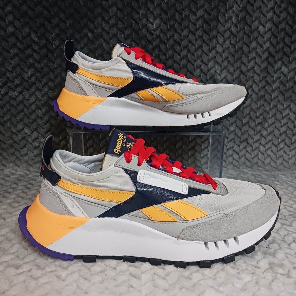 Reebok Classic Leather Legacy Snowy Grey Violet Women's Running Shoes Size 8